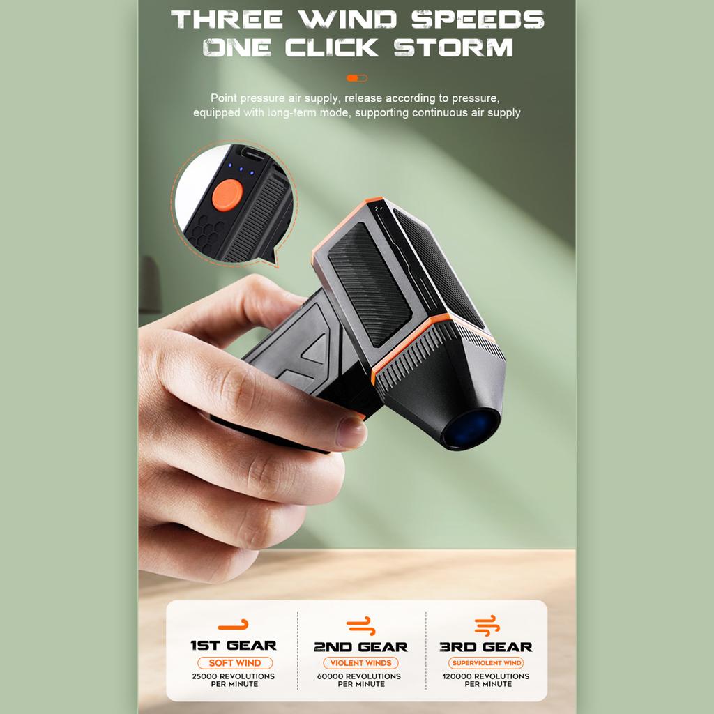 Handheld Jet Fan Bürstenloser Motor Autotrockner Luftgebläse Turbofan 120000 U/min Einstellbare Hohe Geschwindigkeit