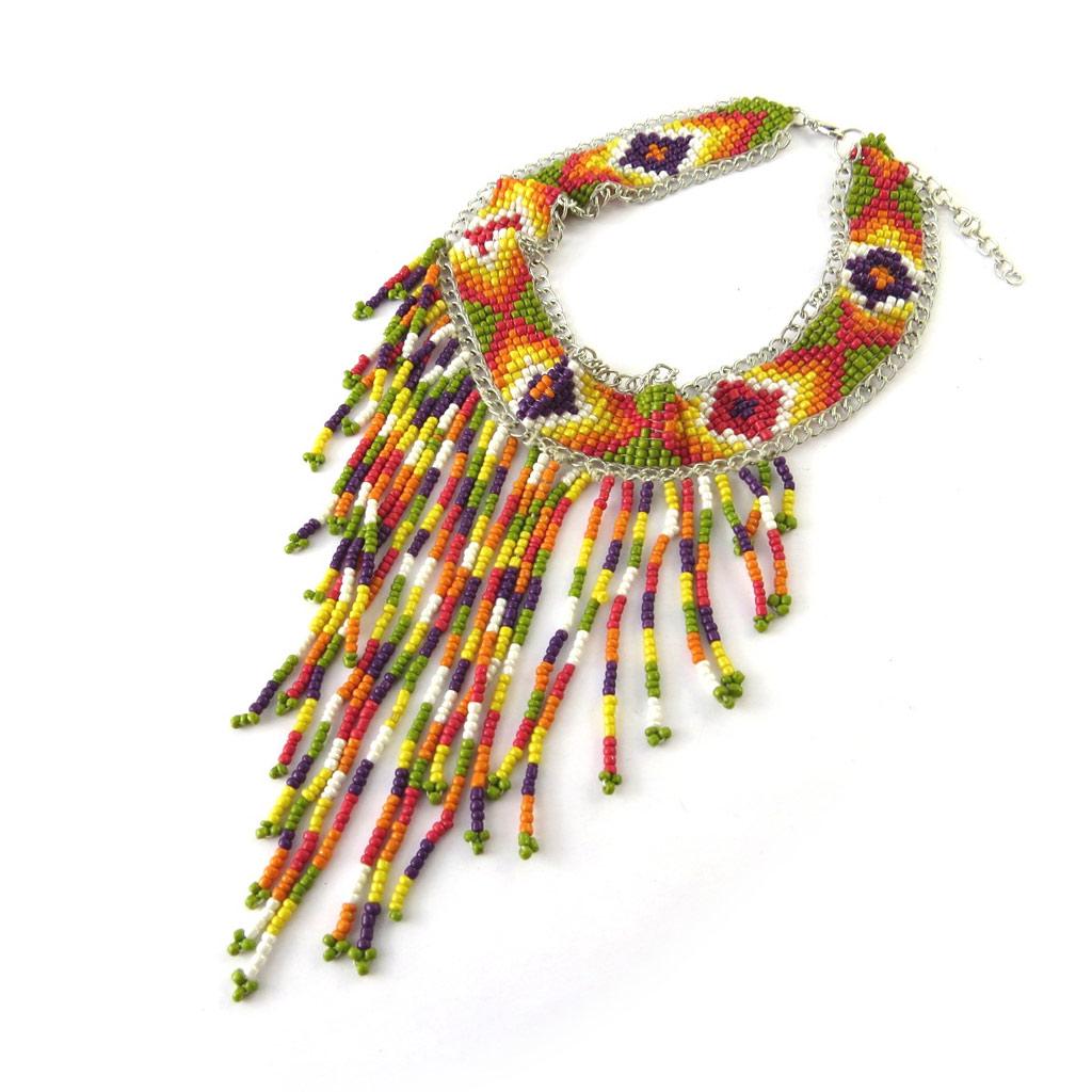 Les Trésors De Lily [N7221] - Designový náhrdelník 'Kilimandžáro' oranžovo-hnědo-zelený