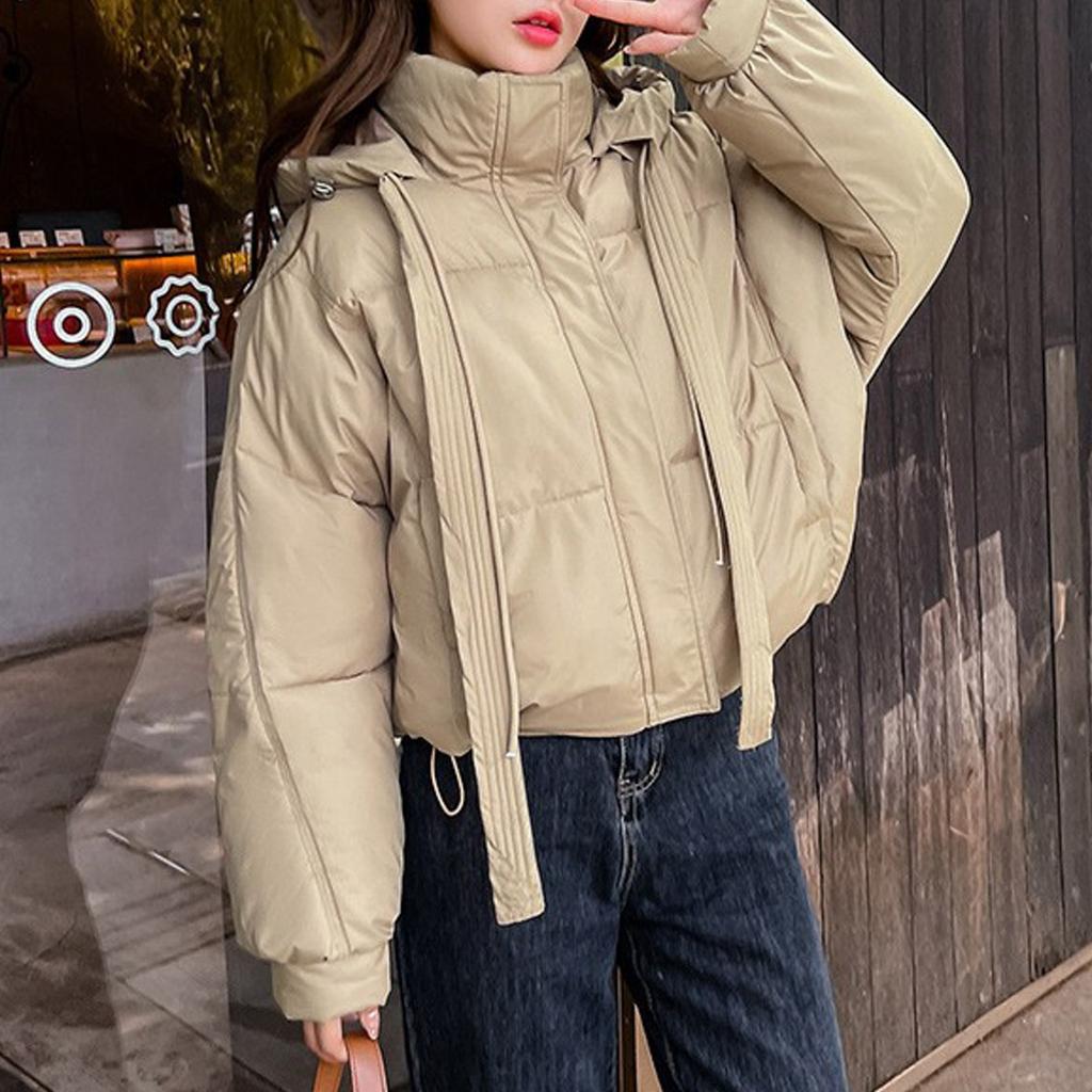 Winter Women's Cotton Down Coats Casual Hooded Jacket Parkas Streetwear Lady Chic Outerwear Thick Warm Padded Coat