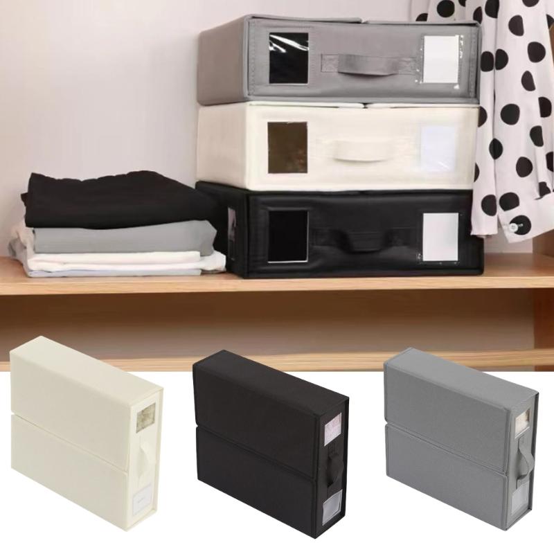 Set of 2 Large Capacity Bedding Storage Cubes Closet Organizers for Sheets Duvets and Blanket Holder with Clear Window