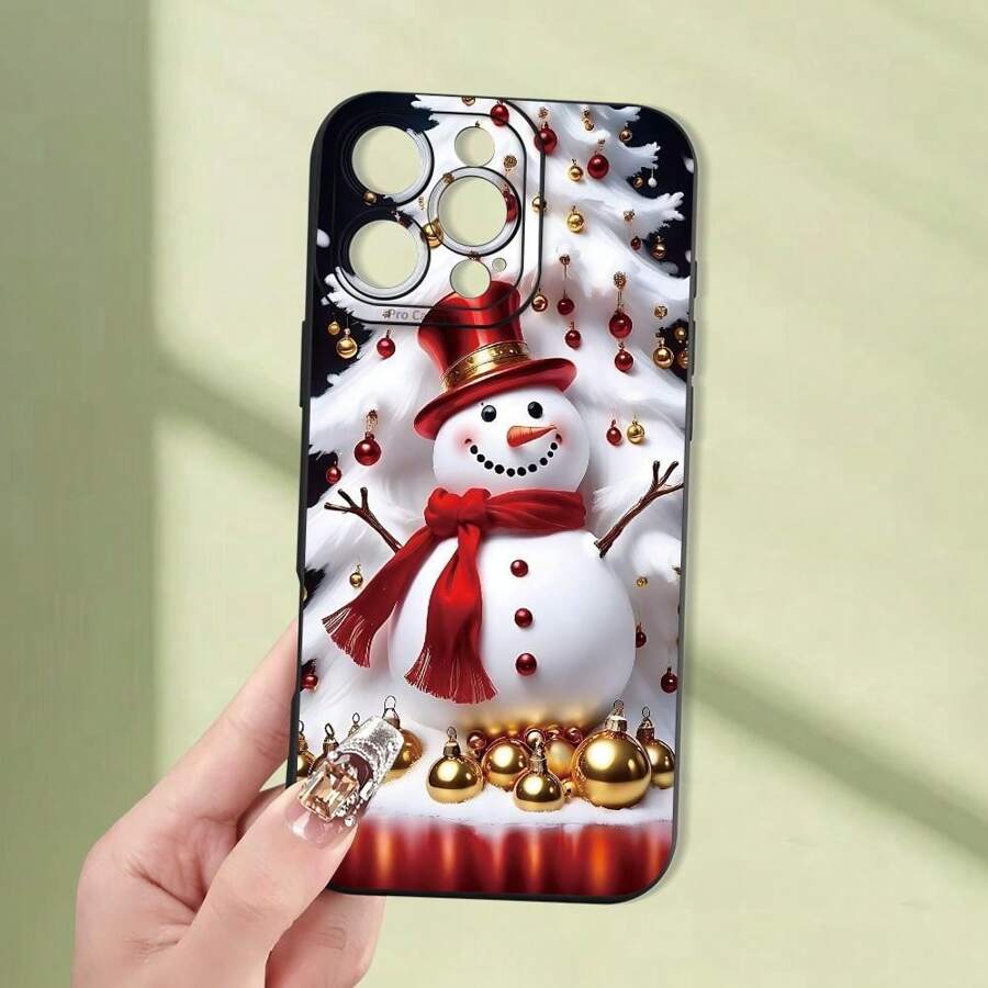 Christmas Snowman Pattern Phone Case For iPhone 17 16 Pro Max 11 12 13 14 15 Pro 7 8 Plus XS X XR SE2 16e Shockproof Soft Cover