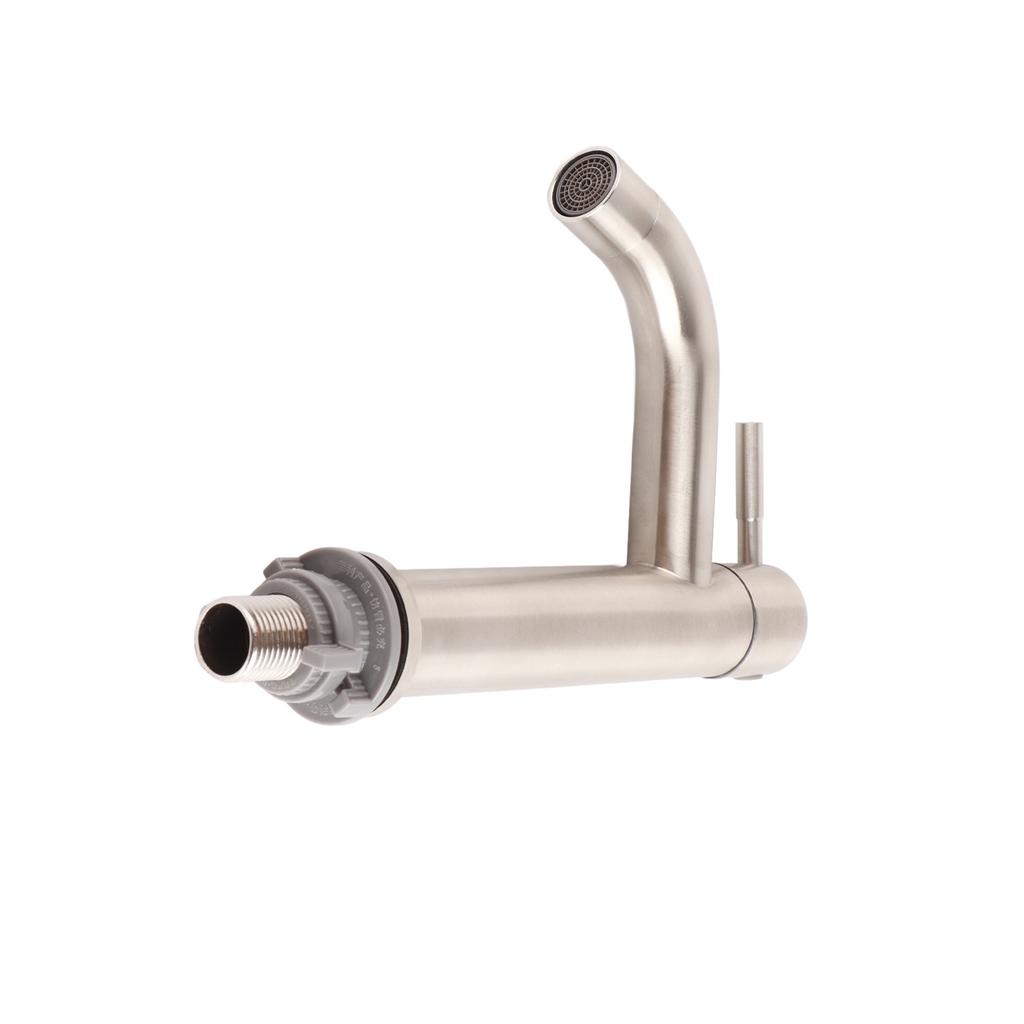 Stainless Steel Brushed Surface Basin Water Faucet Bathroom Single Cold Water Tap