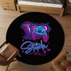 1pc Love Stitch Round Chair Mat Office Area Rug - Non-Slip, Floor Mat for Office, Bedroom, Ideal Home Decor Gift P0105045