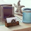 Hollowed Flower Wood Name Card Organiser Desk Business Card Storage Case For Corporate Meetings Office Desk Management