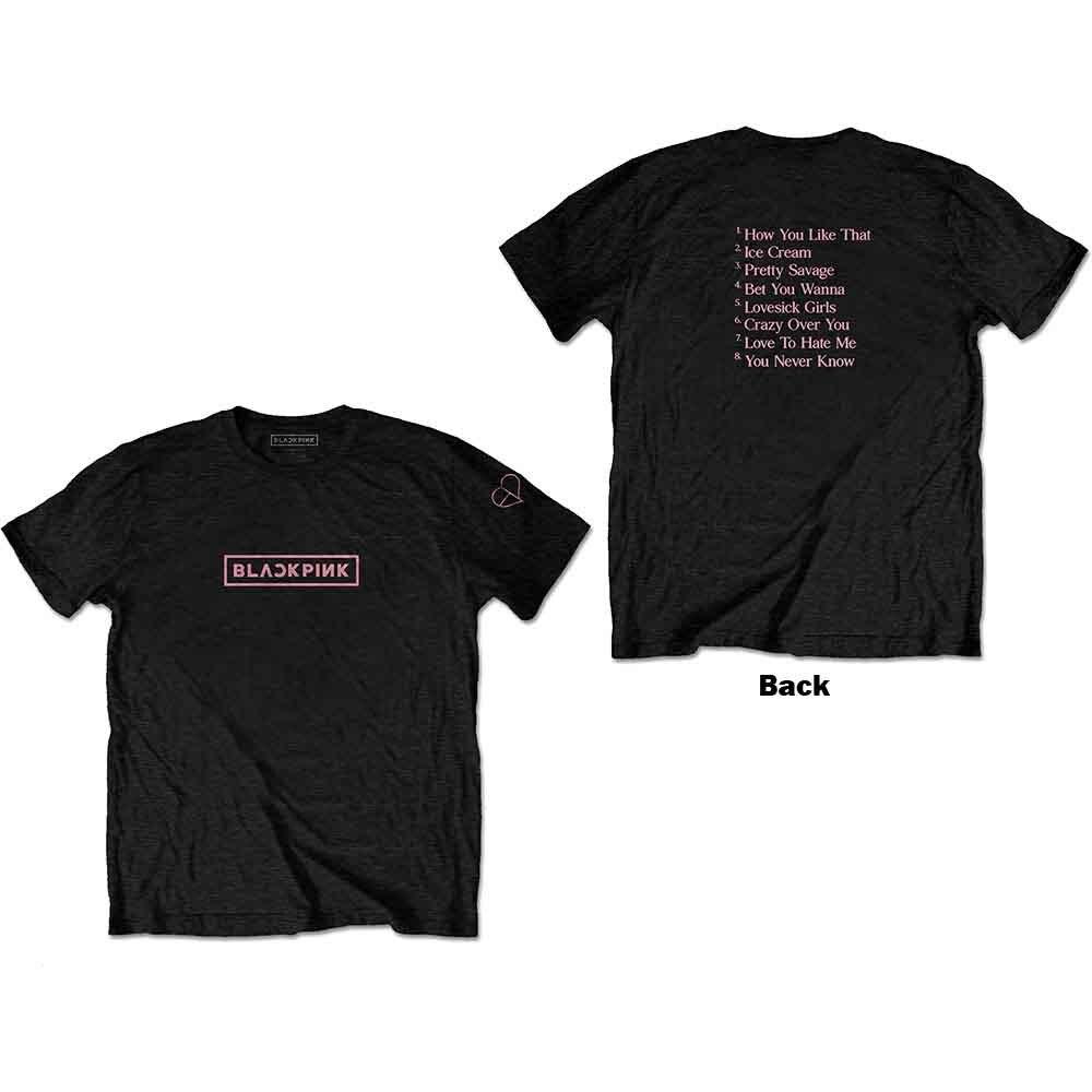 BlackPink The Album Track list T-Shirt Black New Unisex T-Shirt L