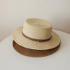 Panama Straw Hat Women's Summer Seaside Sunshade Sun Protection Beach Hat Belt Big Brim Flat Top Straw Top Hat Jazz Hat
