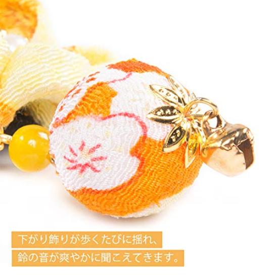 FLORICA Hair Ornament for Perfect for and with a Flower and Bell Hair Available in 3 Colors Girls, Shichi-Go-San, Coming-of-Age Ceremonies, Furisode,