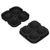 Ice Molds Reusable Silicone Flexible Minus40 Fahrenheit  to 420 Fahrenheit  Anti Adhesion 4 Ice Trays with Removable