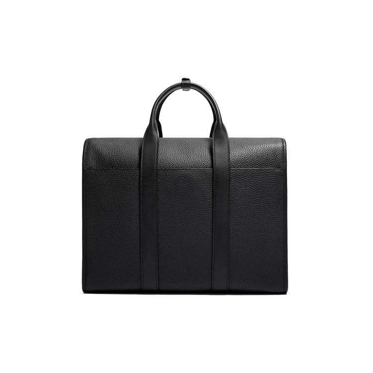 Coach Gotham 39 Flap Pebble Grain Leather And Refined Calfskin Laptop Briefcase Large Men Briefcase Black C5318-JIBLK