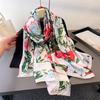 Thin printed imitation silk brocade sunscreen colorful flower silk scarf long scarf shawl versatile headscarf scarf