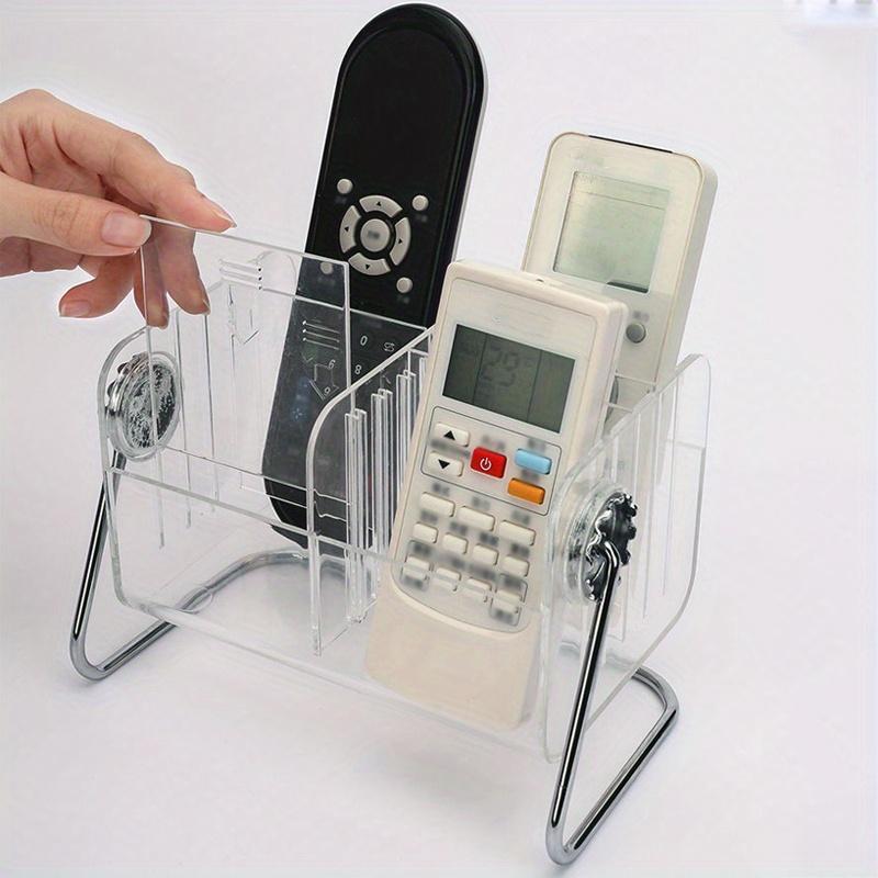 1pc 6 grids brown/green Household remote control&glasses rotatable Storage Plastics Shelf,multipurpose sorting rack for dormitory&Office&Home.