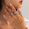 Chunky Gold and  Rings for Women - Adjustable Statement Open  Thick Stackable Rings Set