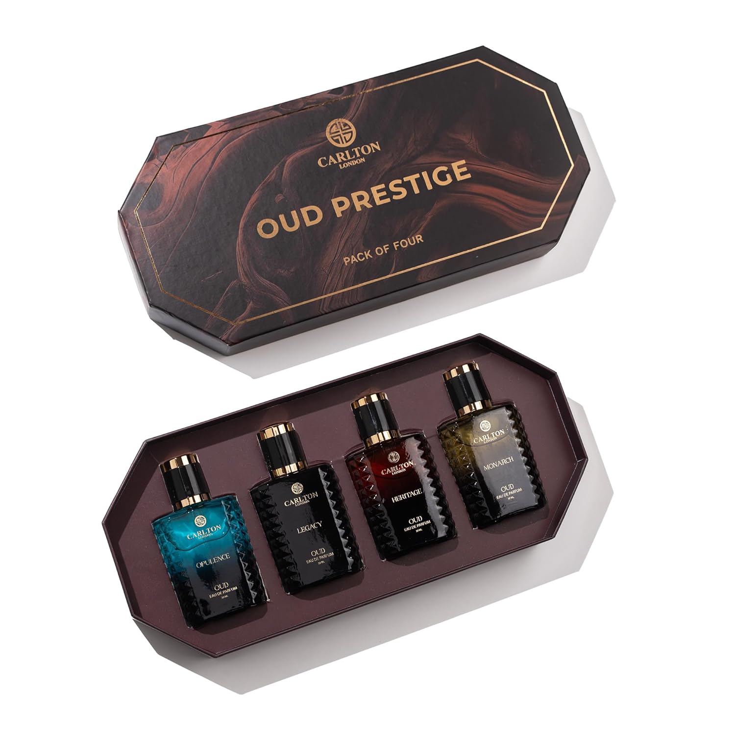 

Carlton London Oud Prestige Gift Set of 4-30ml each | long lasting oud perfume set for man | luxury perfume for men 100 ml