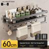 Space Aluminum Bathroom Shelf with Rod and Hooks