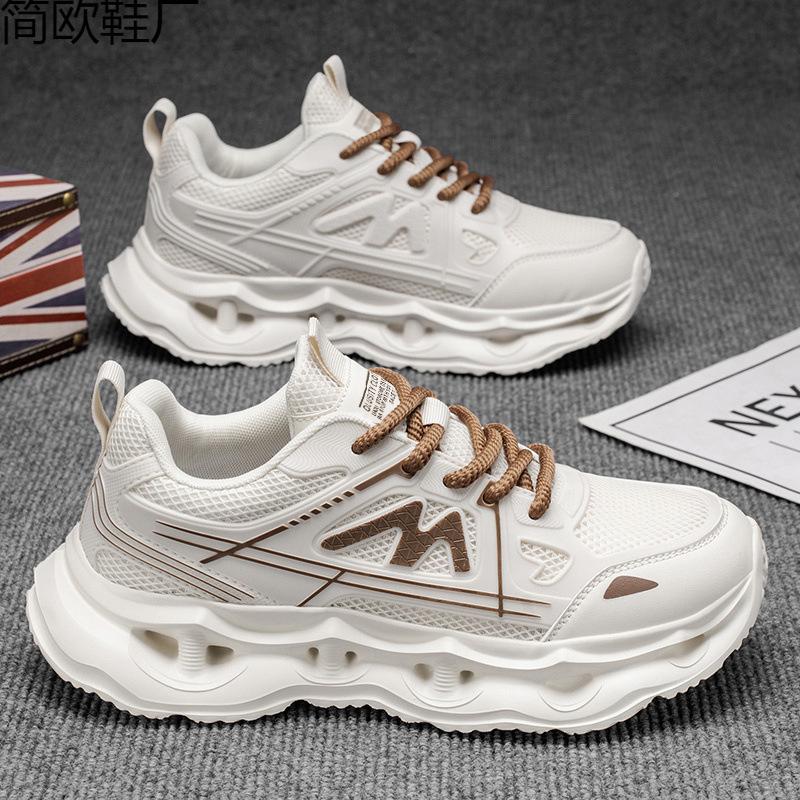 Summer new men's platform heightening shoes trendy student mesh casual sports shoes versatile straight