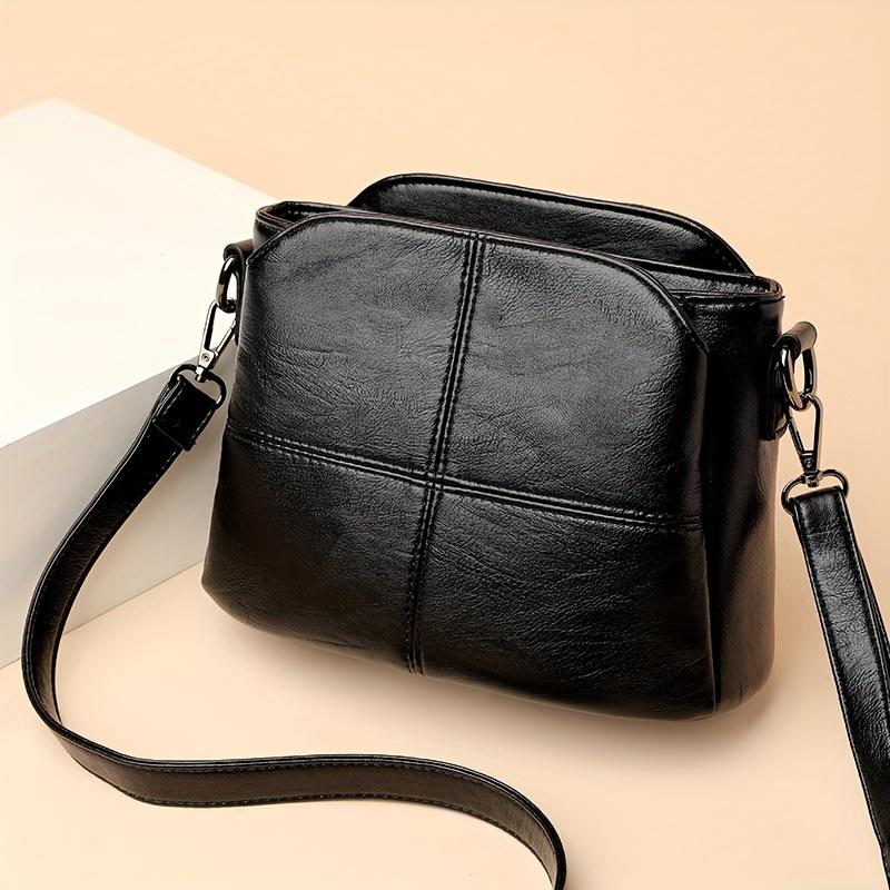 1Pc  Mini Black Crossbody Backpack - Classic Quilted Shoulder Bag with Adjustable Strap, Lightweight and Versatile