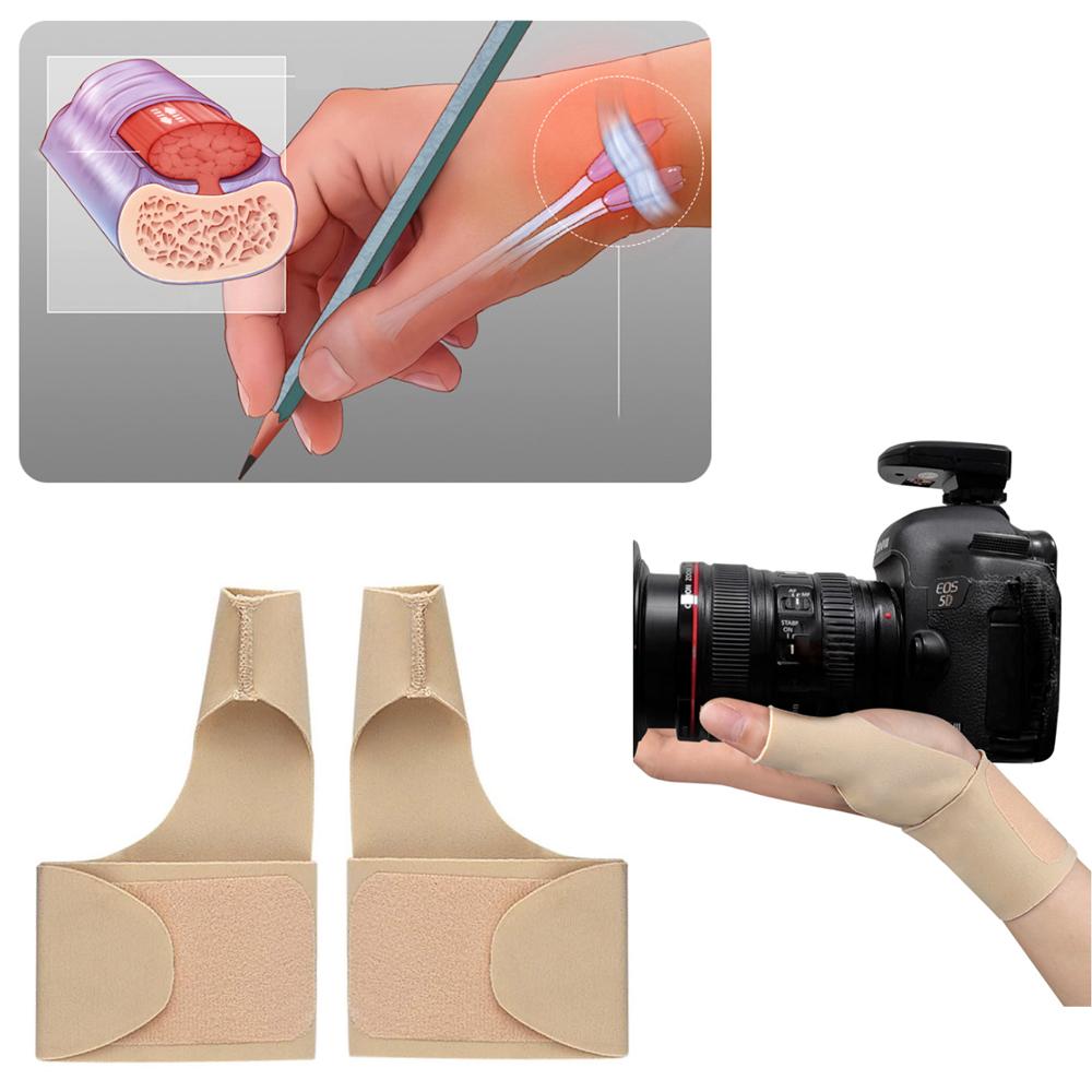 1 Pair Elastic Thumb Wrist Support Sleeve – Breathable Compression for Arthritis, Tendonitis, Sprains, and Sports (Left & Right Hand)