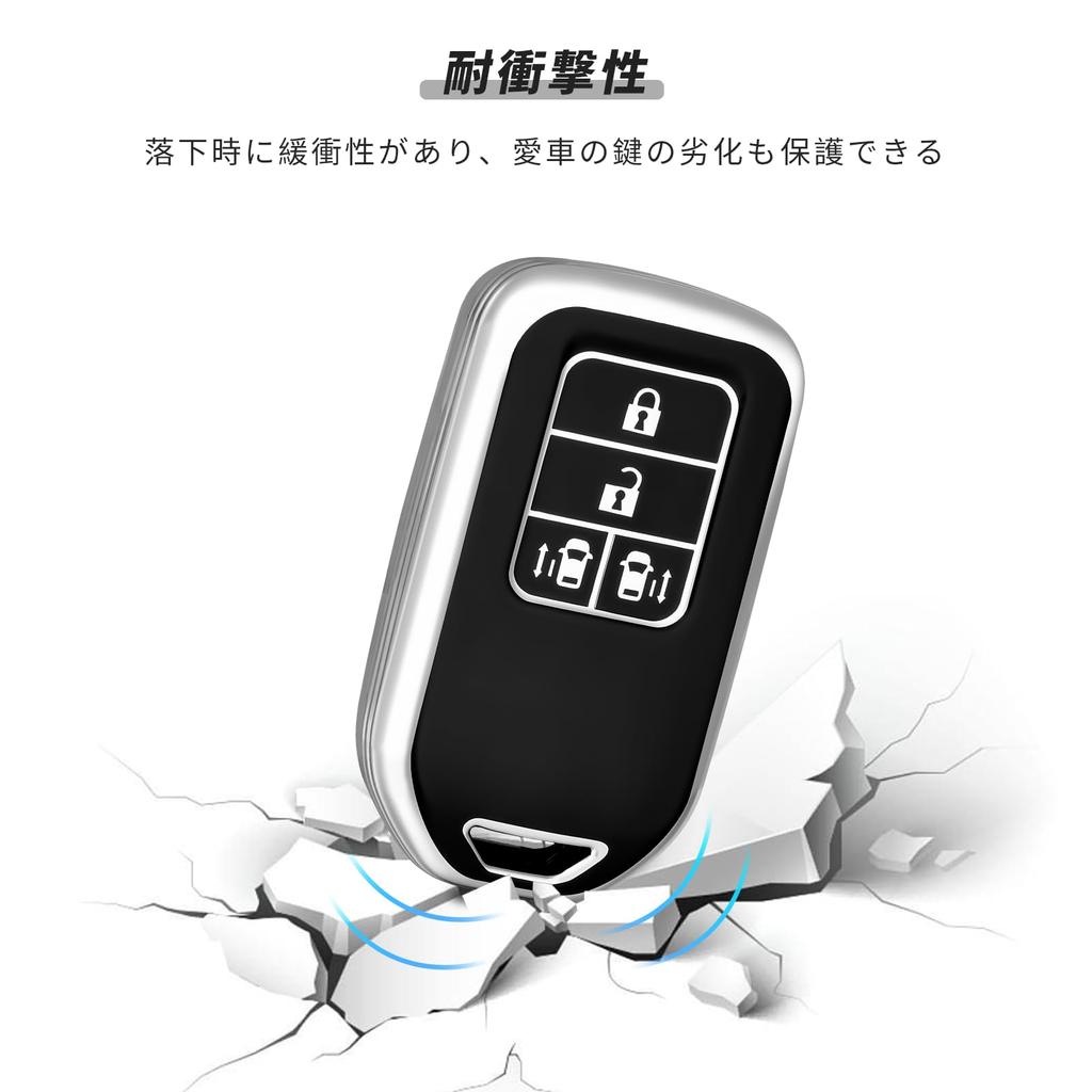 OFFCURVE Honda Key Fob Cover for Both Side Slide Button 4 Buttons for Civic