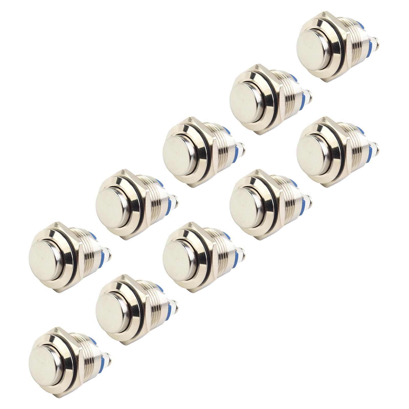 

Водонепроницаемые кнопочные переключатели 10 шт., 12 В, высокий круглый рог, металл