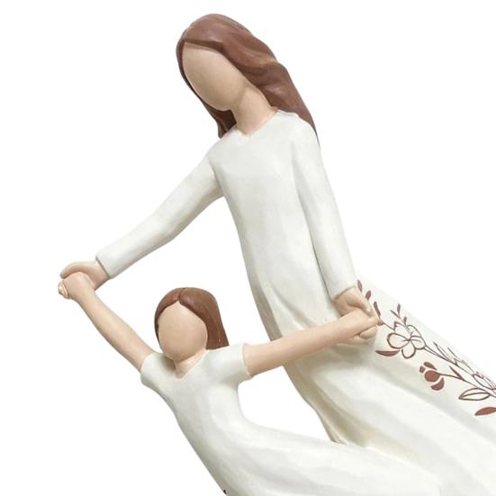Gifts for Mom from Daughter, Hand Painted Resin Mother Daughter Figurine, Sentimental Mother's Day Gifts for Mom