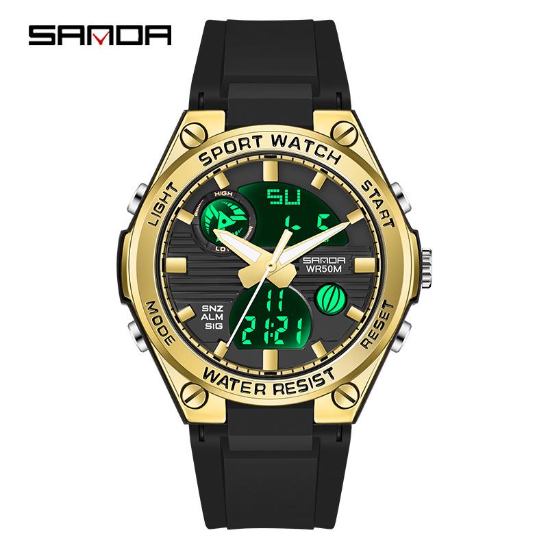 Sanda Couple's Multifunctional Smart Sports Watches - Men's & Women's Waterproof Outdoor Trendy Electronic Watches for Students
