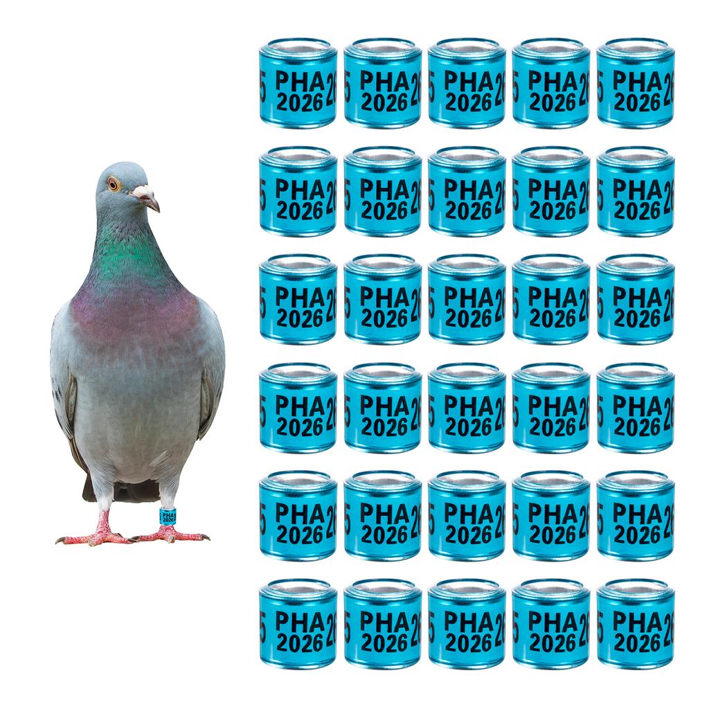 PHA 2026 Pigeon Foot Rings Inner Diameter 8mm Aluminum Plastic Bird Parrot Quail Leg Rings with Number Multi-colors 1 Pack/50Pcs