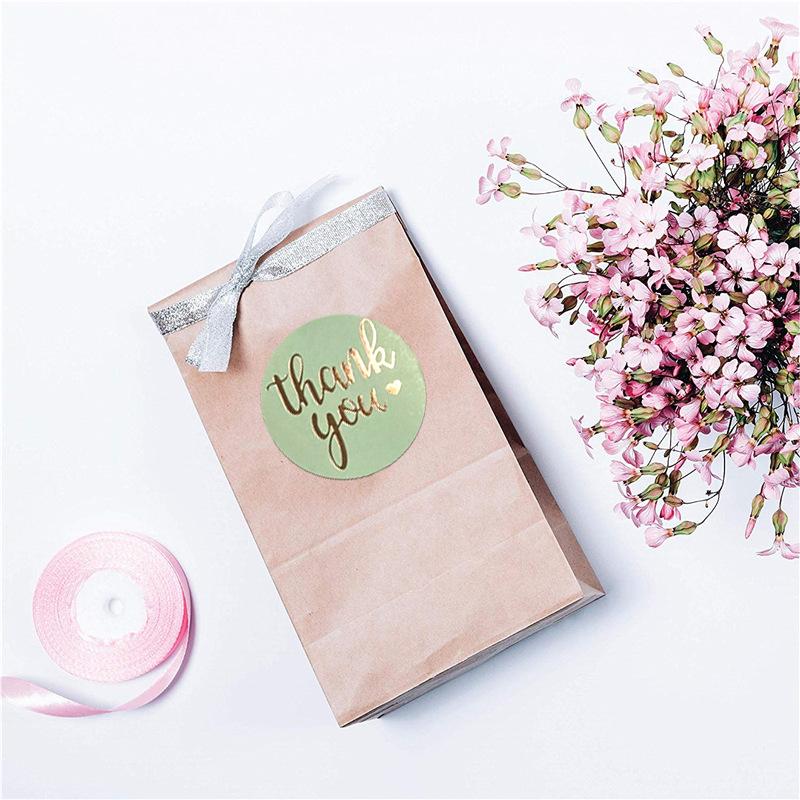100-500 Pcs New 1.5Inch Pink White Coloful Thank You Stickers Roll For Envelope Wedding Jewelry Box Stationery Seal Lable