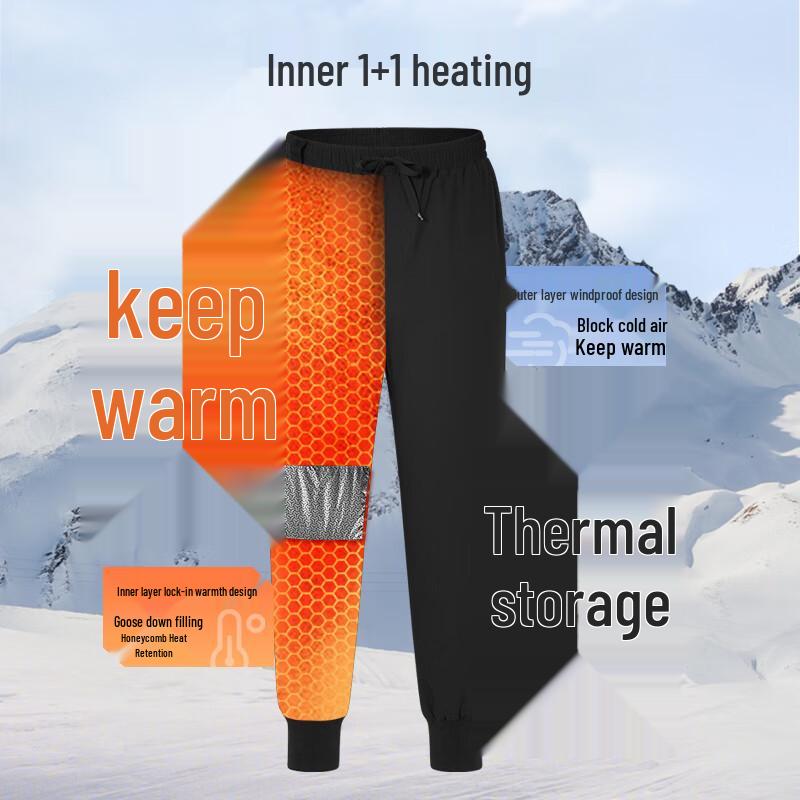 Pantalon d'hiver épais en duvet d'oie blanche à poignets pour homme JD Jingzao