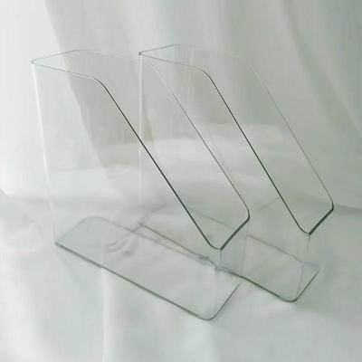 Desk Folder Holder Transparent Pet Vertical File Folder Storage Bin Paper Tray Organizer Book Magazines Holder For Home Office