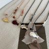 Niche Adjustable Golden Fish Necklaces PU Braided Rope Collarbone Chain Sweater Chain Women Party Gift