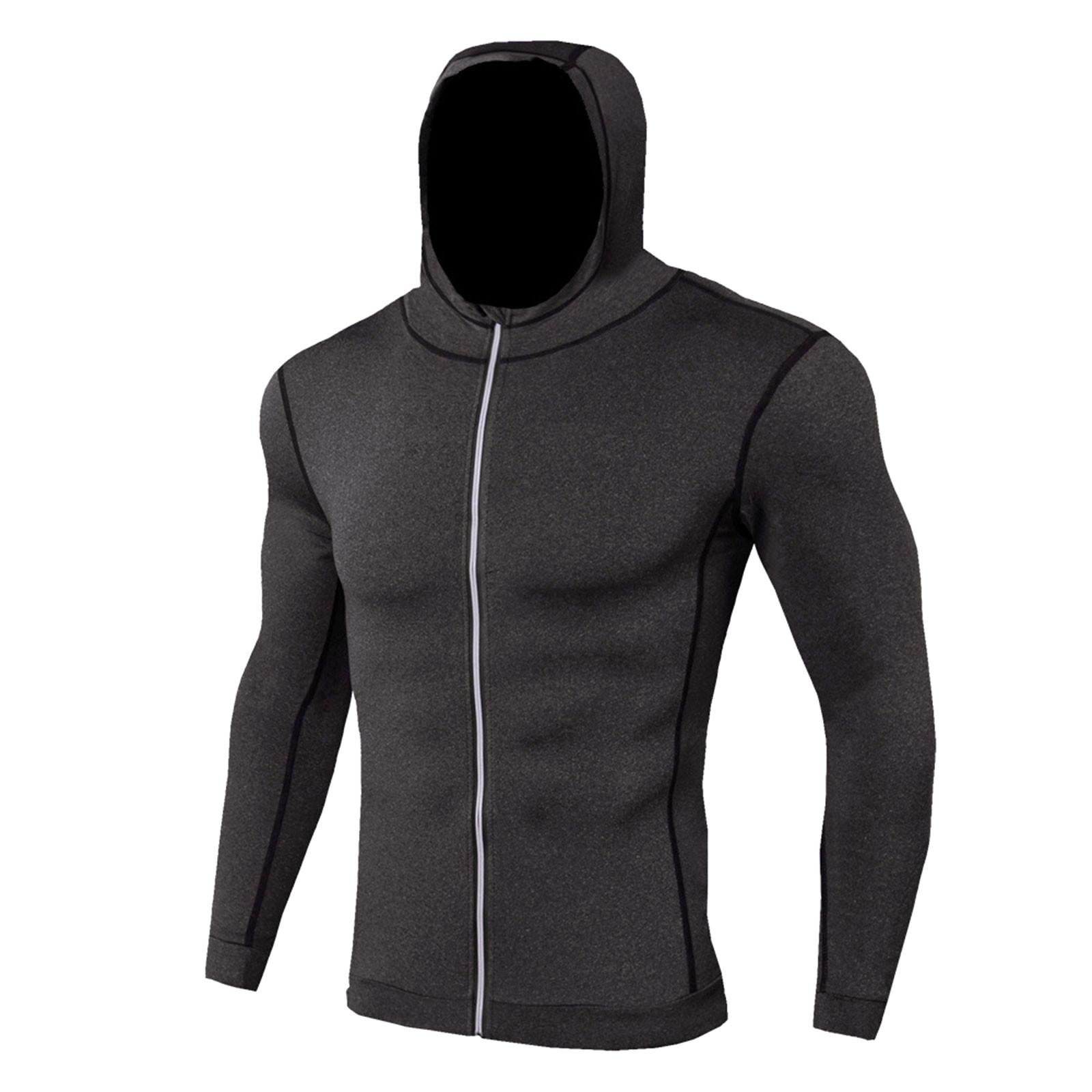 

Мужская быстросохнущая куртка для фитнеса, бега, тренировочная одежда, спортивная кепка для альпинизма на открытом воздухе, пальто на молнии для тренировок с длинным рукавом L