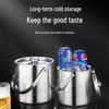3L Stainless Steel Ice Bucket with Thick Handle, Double-Layer Insulation for Beer, Wine, and More