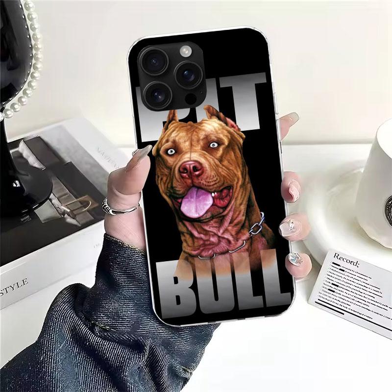 Pit Bull Pet Dog Pitbull Soft Phone Case For IPhone 11 17 Air 16E 16 Pro Max 15 + 14 Plus 13 Mini 12 Apple 7 SE 8 Fundas Coque 1
