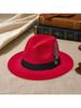 Elegant Wide Brim Fedora Hat With Feather And Belt For Party Festival