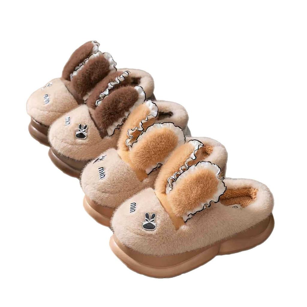 Cotton slippers autumn and winter thickened bottom indoor home cotton shoes velvet warm couple shoes