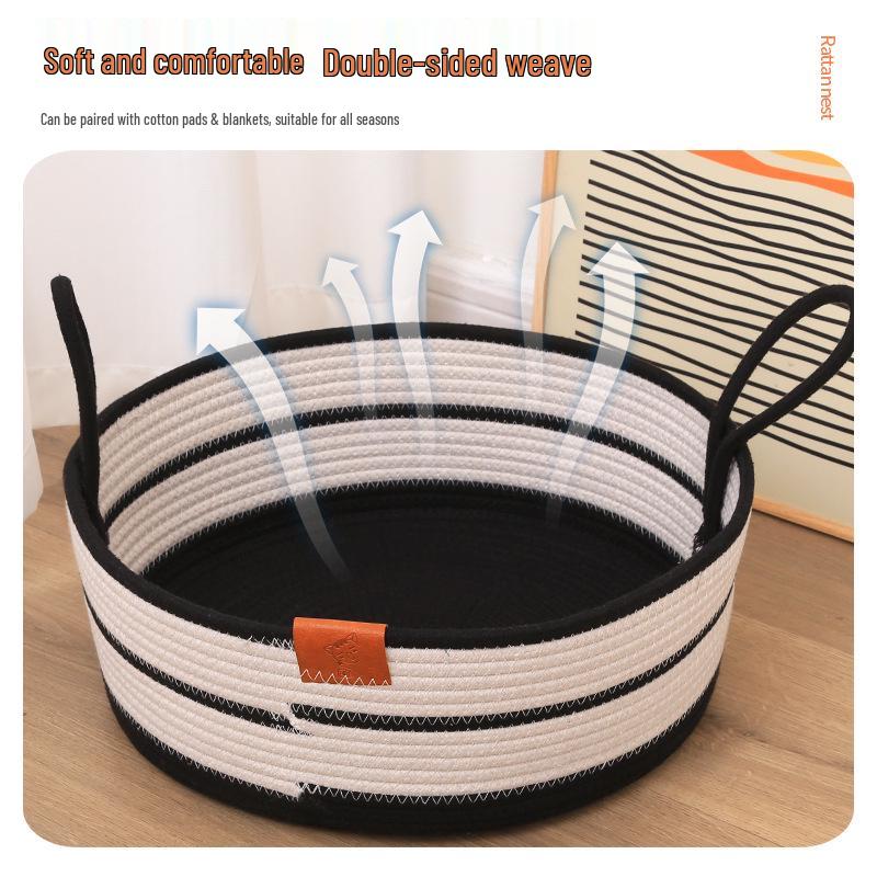 Hand-Woven All-Season Washable Scratch-Resistant Cat Pet Bed Mat