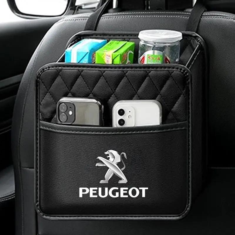 Pro Peugeot Kožený Organizér do Auta Stylizace Auta Úložný Box do Interiéru Auta Samolepka Příslušenství Pro Peugeot 308 307 206 208 207 3008 508