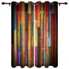 Colorful Wooden Boards Retro Window Curtains Home Decoration Living Room Curtains Kid's Room Drapes Cortinas For Kitchen Bedroom