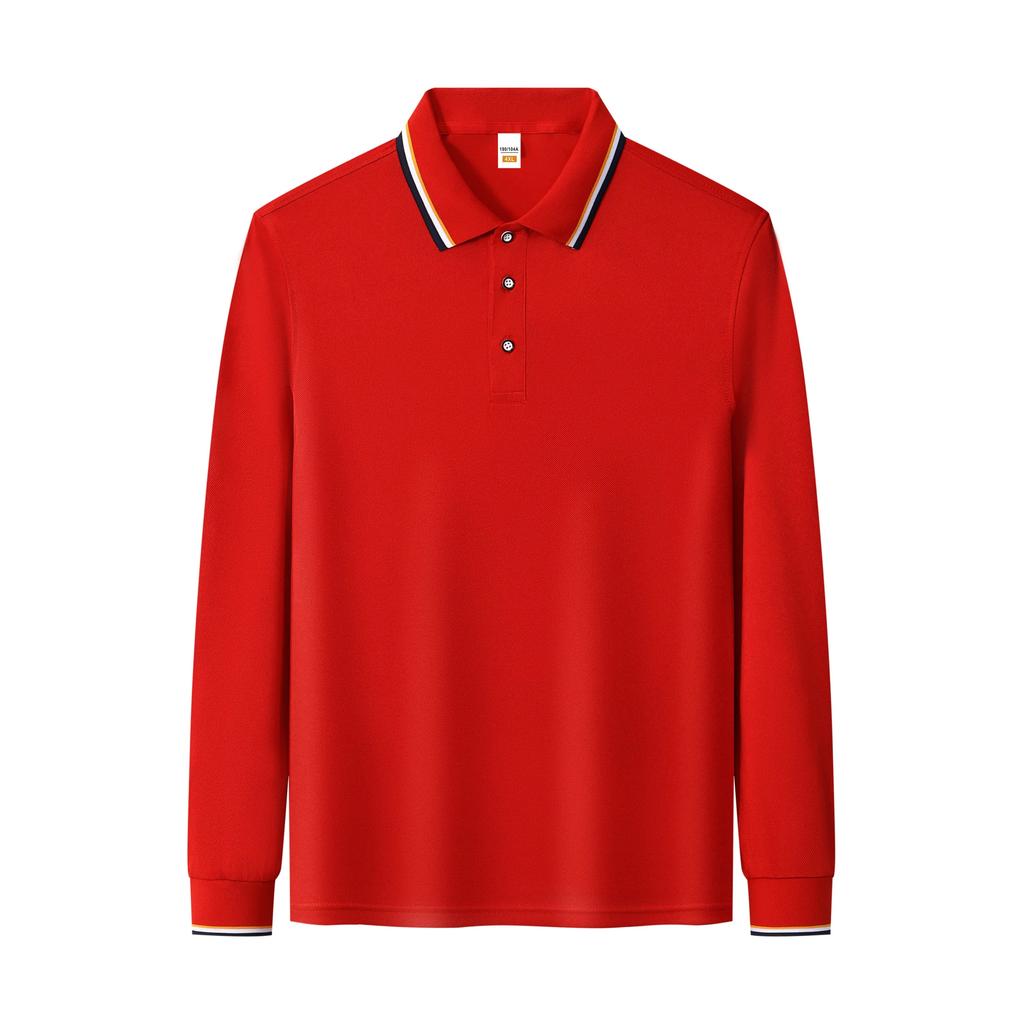 Men'S Clothing Brand Lapel Polo Shirt Long Sleeve T-Shirt High Quality Autumn Winter Solid Color Casual Breathable Top Unisex