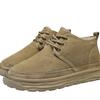 New winter velvet thickened cotton shoes with integrated leather and fur, non-slip thick-soled warm cotton shoes, snow boots.