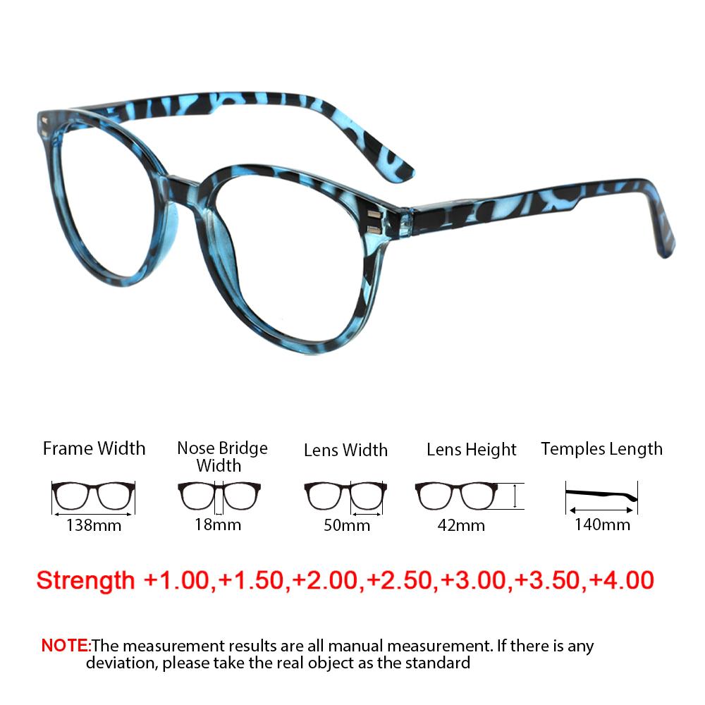 Turezing Reading Glasses Spring Hinge HD Blue Light Lenses for Women Men +0 To +4 0 Fashion Prescription Eyewear