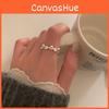 Eleganter Koreanischer Wellen Offener Ring Für Damen Verstellbarer Kupfer Geometrisches Design Schmuck