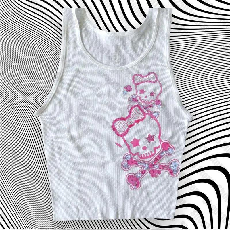 2000er y2k Harajuku Neues Modell Geripptes Tanktop Streetwear Trendige Persönlichkeit Kleidung Ganzjahreskleidung Unisex Bequem Kurz Weich