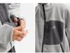Unisex Outdoor Color Block Fleece Hiking Jacket with Stand Collar