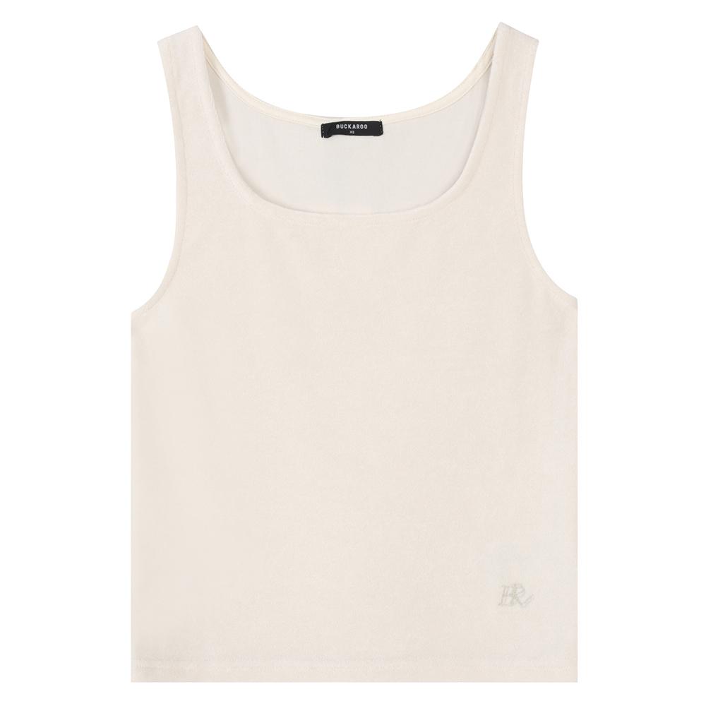 Burkeru Women S Terry Towel Sleeveless Tank Top Ivory Ivory_S