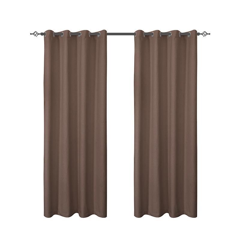 Linen Solid Color High Blackout Curtain Cloth Balcony Curtain Double Composite Full Blackout Finished Curtain
