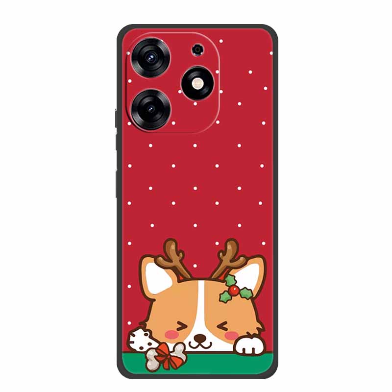 

For Tecno Spark Go 2024 Case Merry Christmas Xmas Black Silicon Soft Back Cover Case For Tecno Spark 10 Pro 10C Pop 8 Phone Case Tecno Spark 10C
