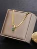 1pc Minimalist Square Cubic Zirconia Pendant Stainless Steel Blade Chain Necklace For Women, Suitable For Daily Wear And Gift