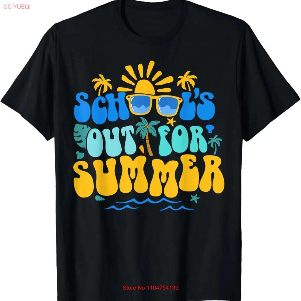 Schools Out Summer Vacation Retro Last day of School T Shirt vintage Washed designer clothes Top For Everyday Wear homme