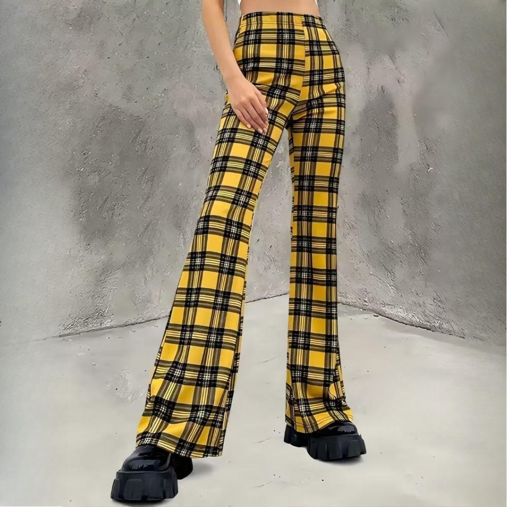 

GMXIA Весенне-летний тренд узкие брюки с запахом и принтом в стиле ретро с микроклешем XXL